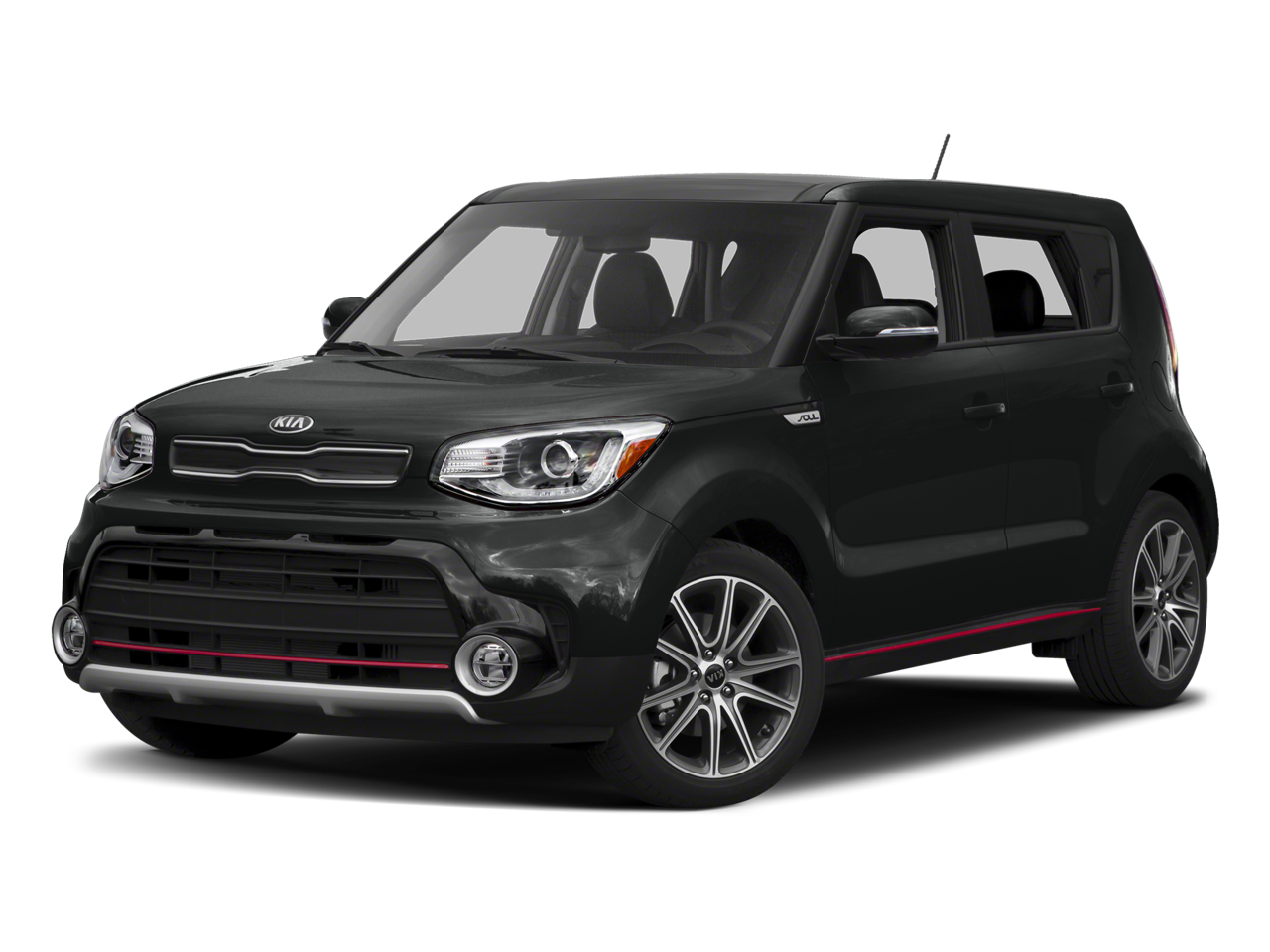 2018 Kia Soul ! in Shadow Black — front three-quarter view