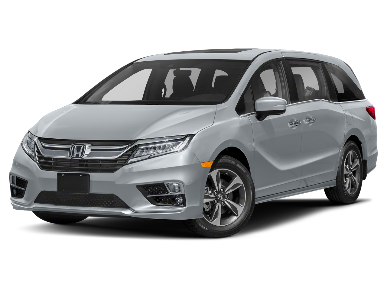 2019 Honda Odyssey Touring in Pacific Pewter Metallic — front three-quarter view