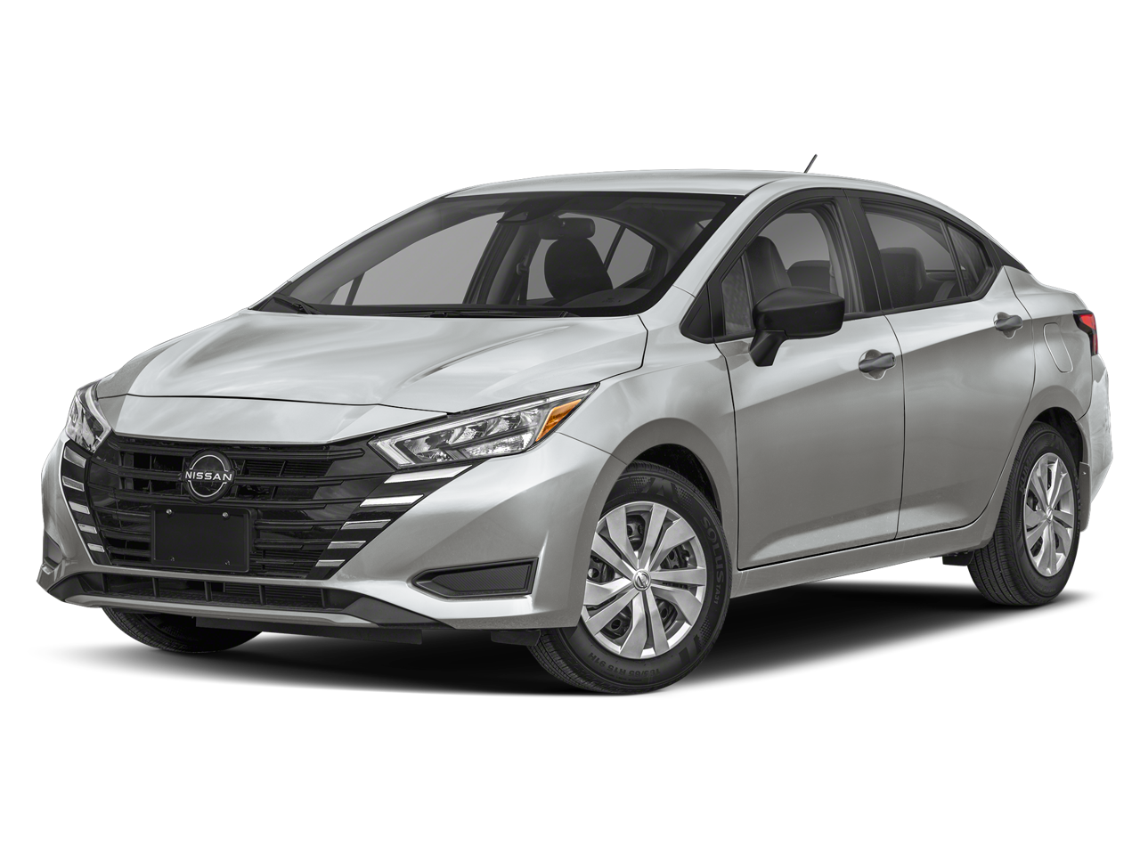 2025 Nissan Versa S in Brilliant Silver Metallic — front three-quarter view