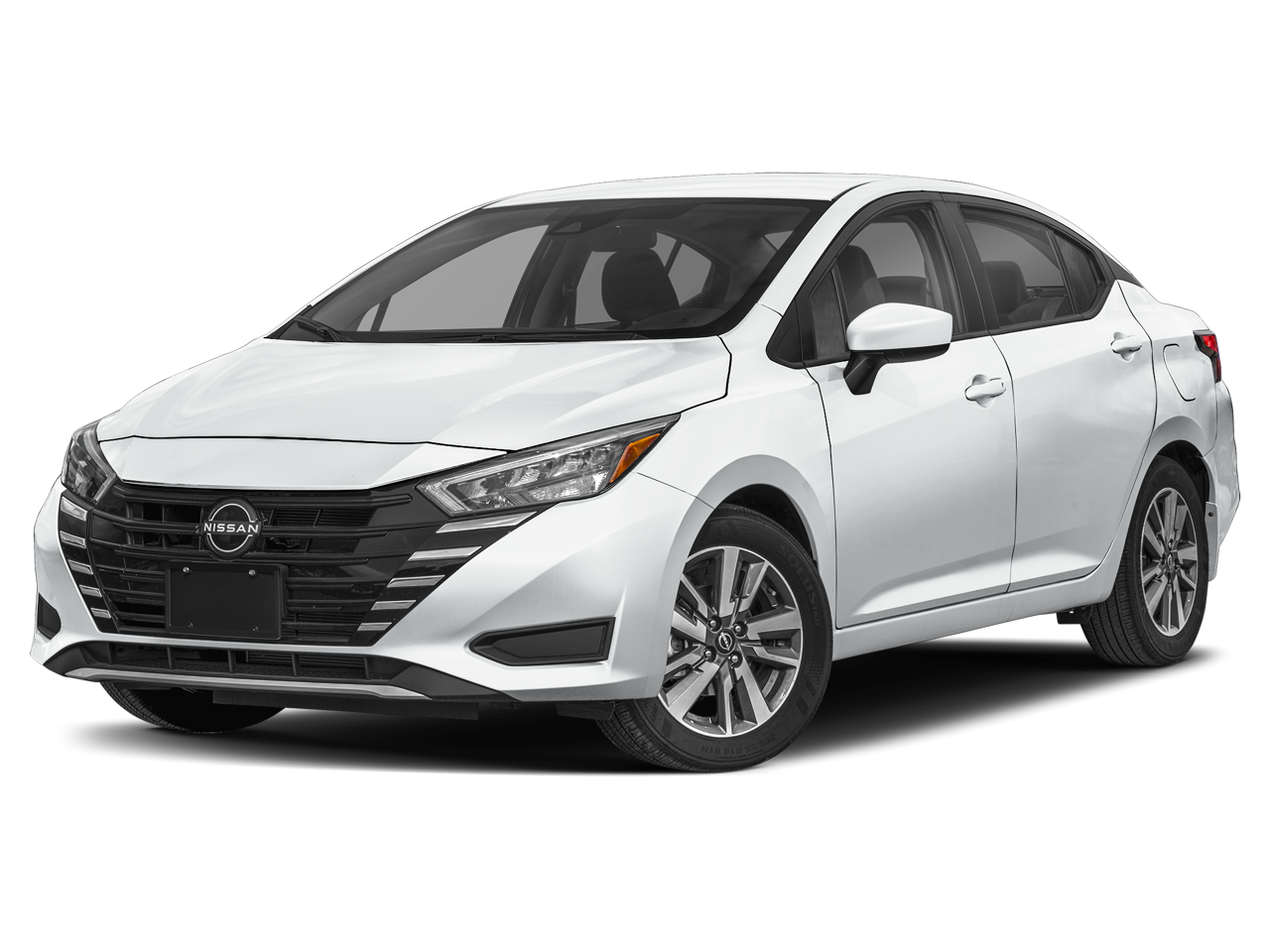 2025 Nissan Versa SV in Aspen White Tricoat — front three-quarter view