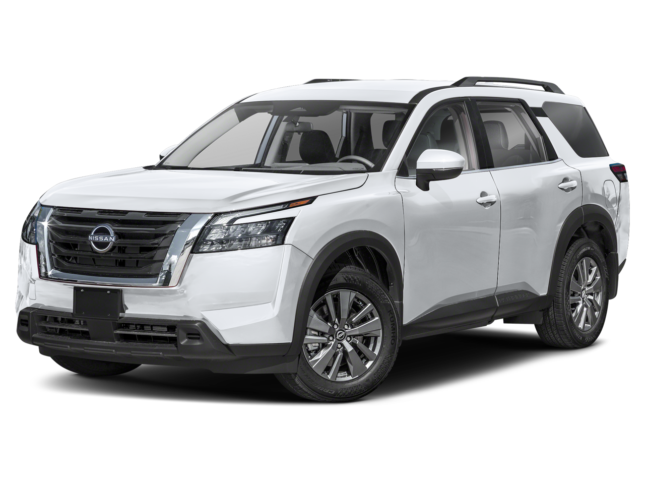 2025 Nissan Pathfinder SV in Everest White Pearl Tricoat — front three-quarter view