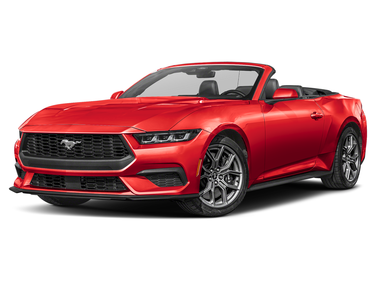 2026 Ford Mustang EcoBoost in Race Red — front three-quarter view