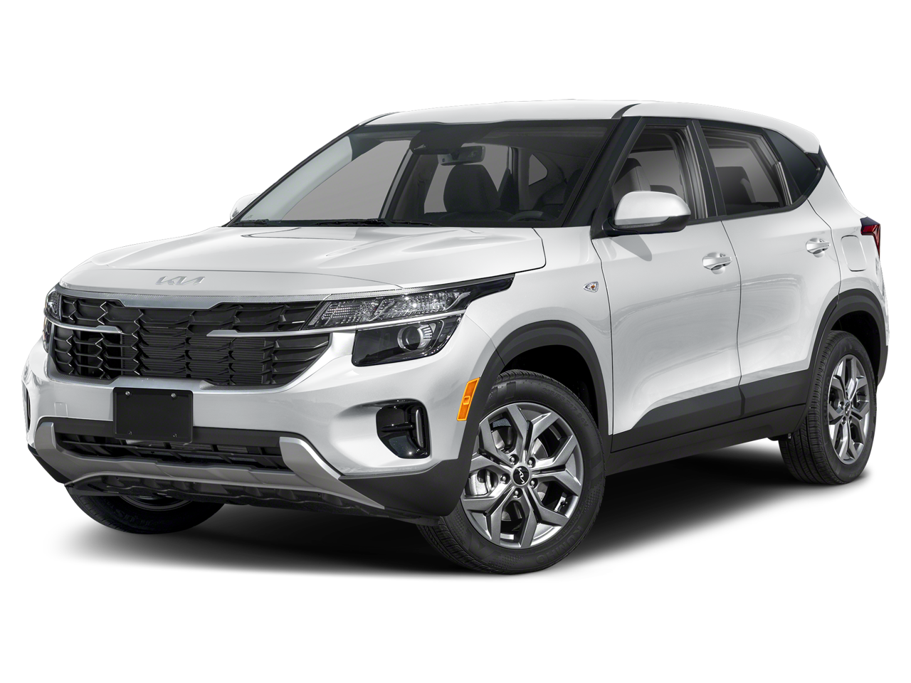 2026 Kia Seltos LX AWD in Snow White Pearl — front three-quarter view