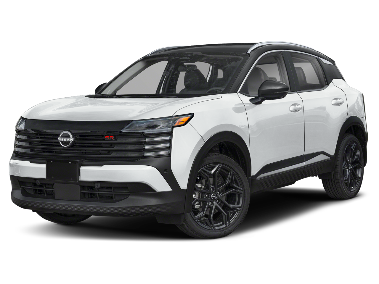 2026 Nissan Kicks SR in Aspen White Tricoat/Super Black — front three-quarter view