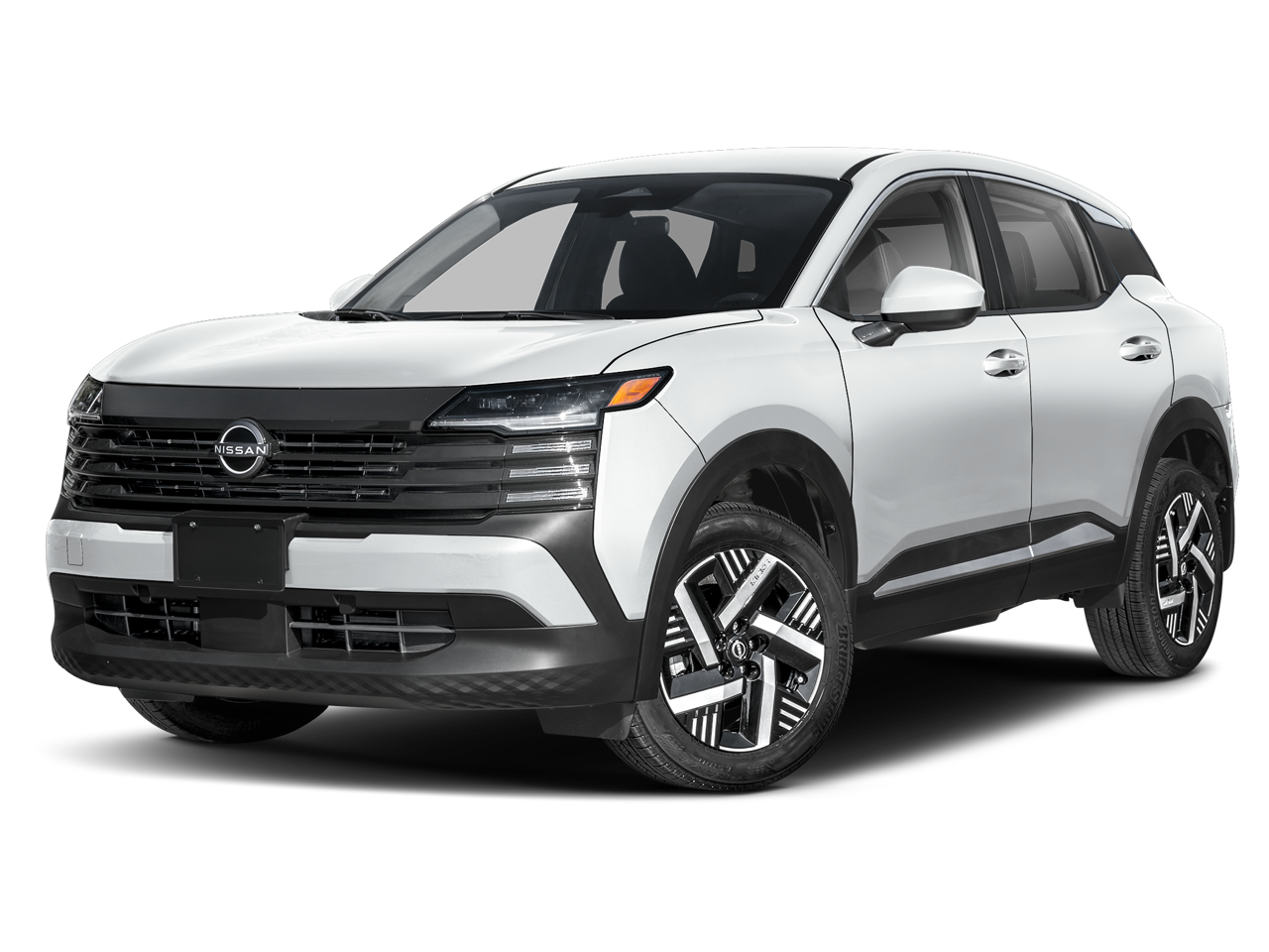 2026 Nissan Kicks SV in Aspen White Tricoat — front three-quarter view