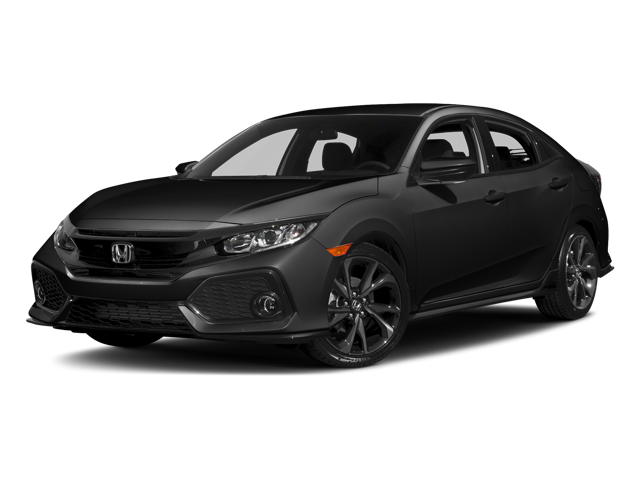 2017 Honda Civic Hatchback Sport in Crystal Black Pearl — front three-quarter view
