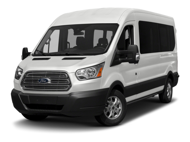 2018 Ford Transit Passenger Wagon MR in Oxford White — front three-quarter view