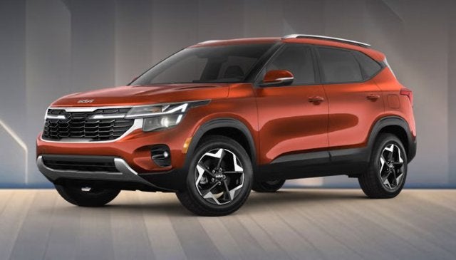 2026 Kia Seltos LX in Mars Orange — front three-quarter view